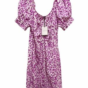 Who What Wear Purpley Pink and White Patterned Dress